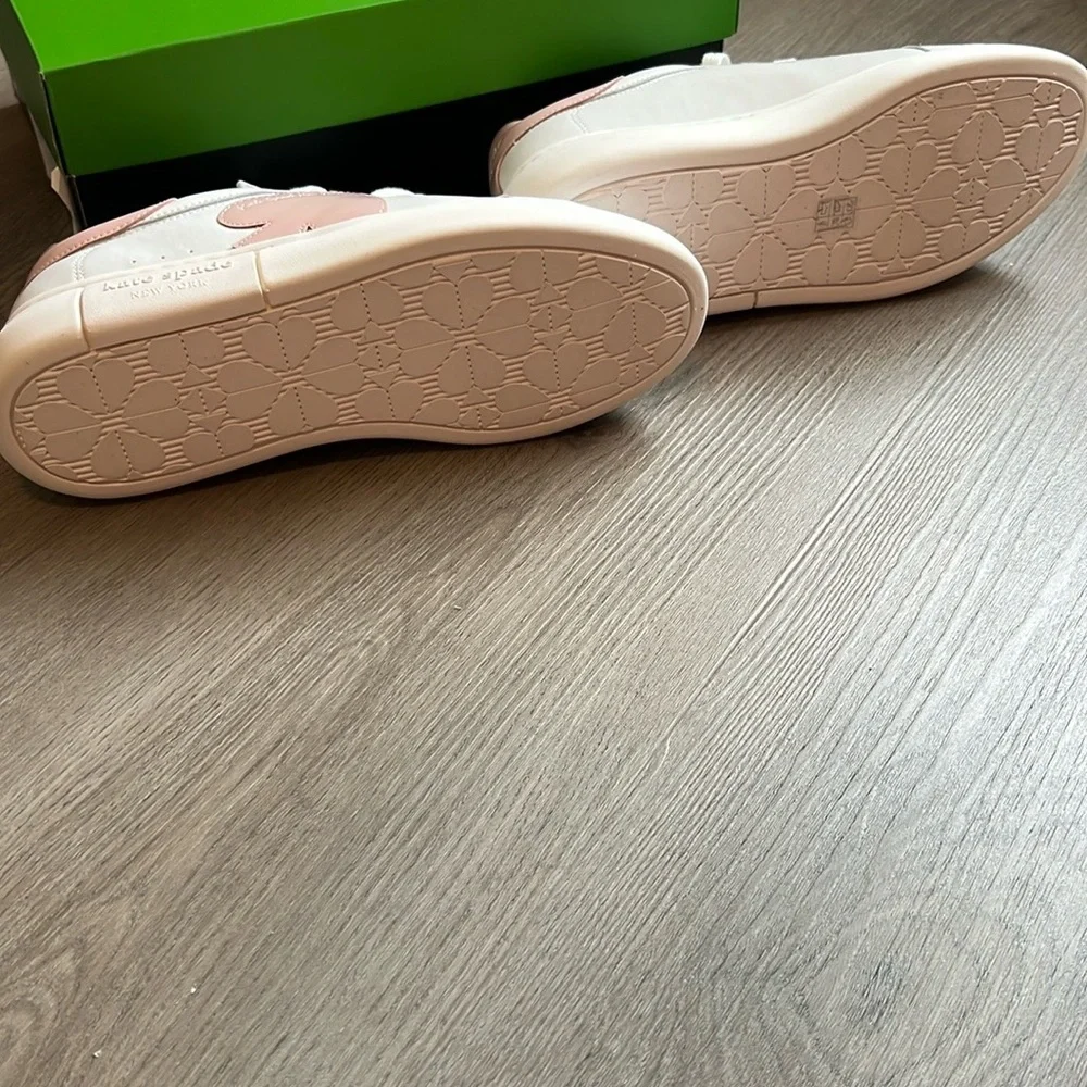 Kate Spade White and Pink leather  Sneakers - Picture 3 of 6